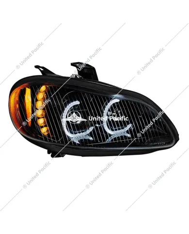 UP35732-Black LED Projection Headlight Assembly For 2003-2024 Freightliner M2- Passenger