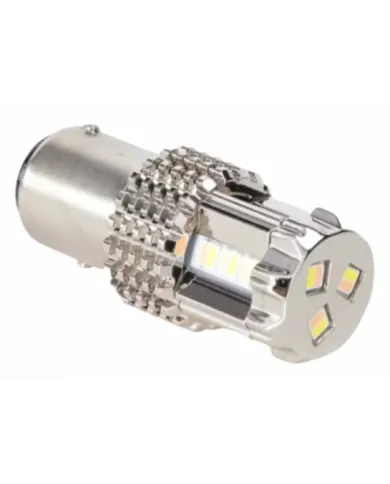 JMLLD-1015 - WHITE / RED - 1157 DUAL COLOR Bulb (15 diodes) for Glass Lens Light / Star Pattern / Super Bright (2nd Gen.)