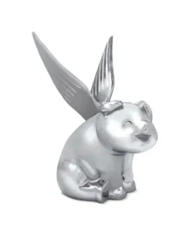 NTP5041 - CHROME FLYING PIG HOOD ORNAMENT