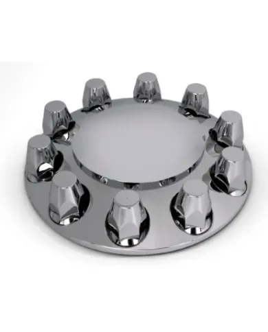 NTP11220 - CHROME PLASTIC FRONT AXLE COVER W/33mm SCREW ON LUG NUTS