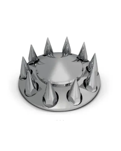 NTP11220-P - CHROME PLASTIC POINTED FRONT AXLE COVER W/33mm POINTED SCREW ON LUG NUTS