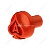 UP71037-Ace Of Spades Air Valve Knob - Cadmium Orange With Gloss Red Inlay