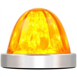 GG81861 - D.AMBER WATERMELON GLASS KIT W/AMB 18 LED BASE & S.S. BEZEL