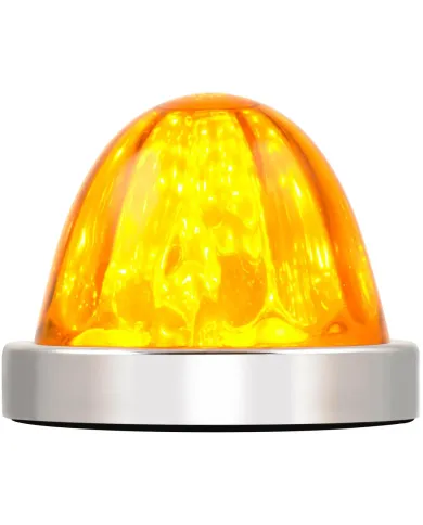 GG81861 - D.AMBER WATERMELON GLASS KIT W/AMB 18 LED BASE & S.S. BEZEL