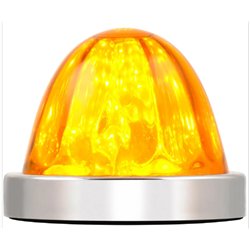 GG81860 - L.AMBER WATERMELON GLASS KIT W/AMB 18 LED BASE & S.S. BEZEL