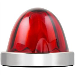 GG81863 - RED WATERMELON GLASS KIT W/RED 18 LED BASE & S.S. BEZEL