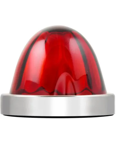 GG81863 - RED WATERMELON GLASS KIT W/RED 18 LED BASE & S.S. BEZEL