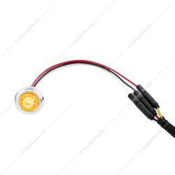 UP34849-4 LED Dual Function 3/4" Mini Watermelon Light (Clearance/Marker) - Amber LED/Clear Lens
