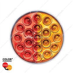 UP35946-19 LED 4" Round Double Fury Light (Stop & Turn) - Red & Amber LED/Clear Lens