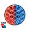 UP35947-19 LED 4" Round Double Fury Light (Stop & Turn) - Red & Blue LED/Clear Lens
