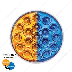 UP35951-19 LED 4" Round Double Fury Light (Turn Signal) - Amber & Blue LED/Clear Lens