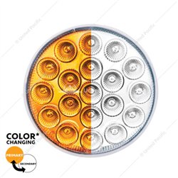 UP35954-19 LED 4" Round Double Fury Light  (Turn Signal) - Amber & White LED/Clear Lens
