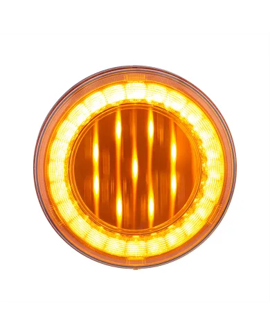 UP36091-33 LED 4" Round Lumos Light X-Series (Turn Signal) - Amber LED/Amber Lens