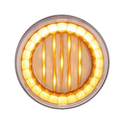 UP36093-33 LED 4" Round Lumos Light X-Series (Turn Signal) - Amber LED/Clear Lens