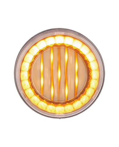 UP36093-33 LED 4" Round Lumos Light X-Series (Turn Signal) - Amber LED/Clear Lens