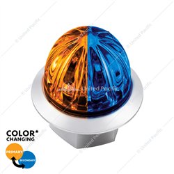 UP39231-4 LED 1-1/8" Watermelon Double Fury Light With Clear Lens (Clearance/Marker) - Amber & Blue LED