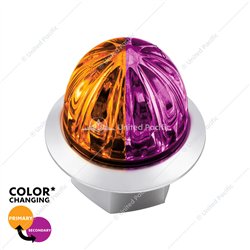 UP39233-4 LED 1-1/8" Watermelon Double Fury Light With Clear Lens (Clearance/Marker) - Amber & Purple LED
