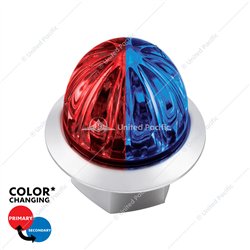 UP39236-4 LED 1-1/8" Watermelon Double Fury Light With Clear Lens (Clearance/Marker) - Red & Blue LED