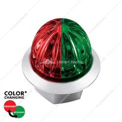 UP39237-4 LED 1-1/8" Watermelon Double Fury Light With Clear Lens (Clearance/Marker) - Red & Green LED