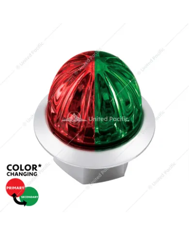 UP39237-4 LED 1-1/8" Watermelon Double Fury Light With Clear Lens (Clearance/Marker) - Red & Green LED