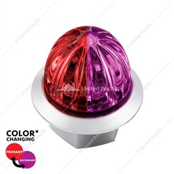 UP39238-4 LED 1-1/8" Watermelon Double Fury Light With Clear Lens (Clearance/Marker) - Red & Purple LED