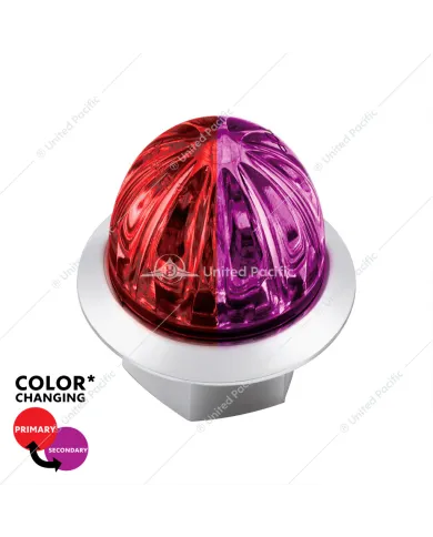 UP39238-4 LED 1-1/8" Watermelon Double Fury Light With Clear Lens (Clearance/Marker) - Red & Purple LED