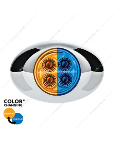 UP36026-4 LED Double Fury Light (Clearance/Marker)-Amber & Blue LED/Clear Lens