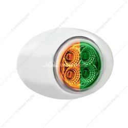 UP36027-4 LED Double Fury Light (Clearance/Marker)-Amber & Green LED/Clear Lens