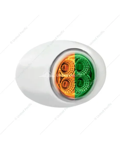 UP36027-4 LED Double Fury Light (Clearance/Marker)-Amber & Green LED/Clear Lens