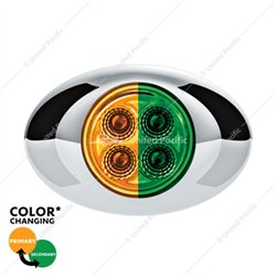 UP36027-4 LED Double Fury Light (Clearance/Marker)-Amber & Green LED/Clear Lens