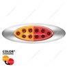 UP35958-10 LED Oval Double Fury Light With Clear Lens & Chrome Bezel (Clearance/Marker) - Amber & Red LED/Clear Lens