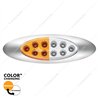 UP35959-10 LED Oval Double Fury Light With Clear Lens & Chrome Bezel (Clearance/Marker) - Amber & White LED/Clear Lens