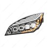 UP36724-Chrome Quad-LED Headlight With LED DRL & Seq. Signal For 2018-2024 Freightliner Cascadia - Driver