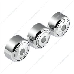UP42426-Chrome Plastic A/C Control 6-Piece Dial Covers For 2018-2026 Freightliner Cascadia