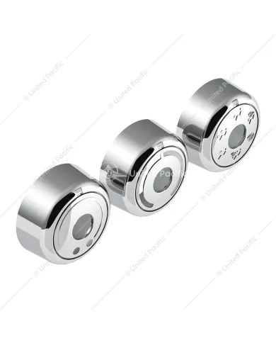 UP42426-Chrome Plastic A/C Control 6-Piece Dial Covers For 2018-2026 Freightliner Cascadia