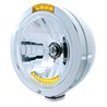 UP32091-Stainless Steel Bullet Classic Headlight H4 With 10 Amber LED & Dual Mode LED Signal - Amber Lens