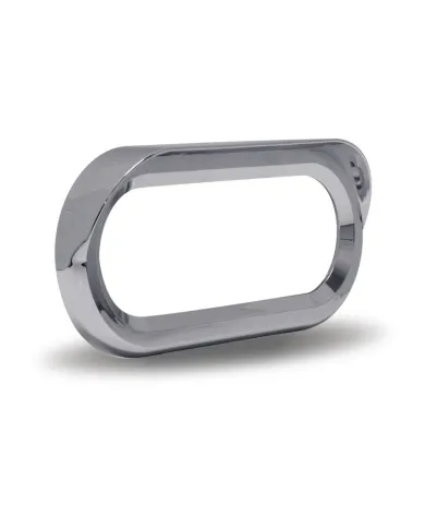 TXTBEZ-OBCH5 - Bezel - Oval Chrome Plastic - Visor - Twist-On