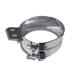 TXTCLA-51 - Exhaust - Clamp - 5" Chrome Plated Stainless Steel - Rectangle Mounting Plate