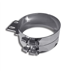 TXTCLA-83 - Exhaust - Clamp - 8" Chrome Plated Stainless Steel - Angled Mounting Plate