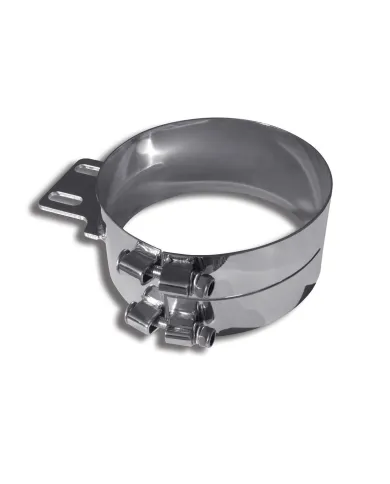 TXTCLA-83 - Exhaust - Clamp - 8" Chrome Plated Stainless Steel - Angled Mounting Plate