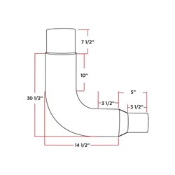 TXTEL-65 - Exhaust - Elbow - 6"-5" Reduced - 90°