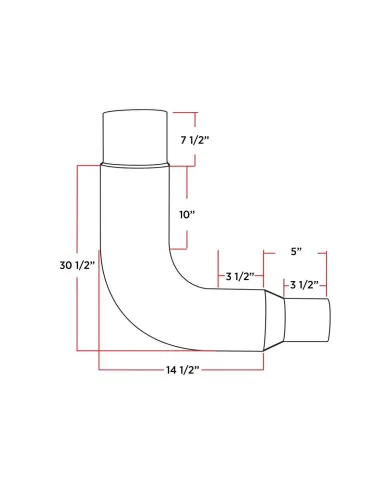 TXTEL-65 - Exhaust - Elbow - 6"-5" Reduced - 90°
