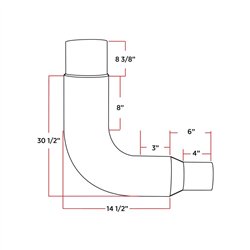 TXTEL-75 - Exhaust - Elbow - 7"-5" Reduced - 90°