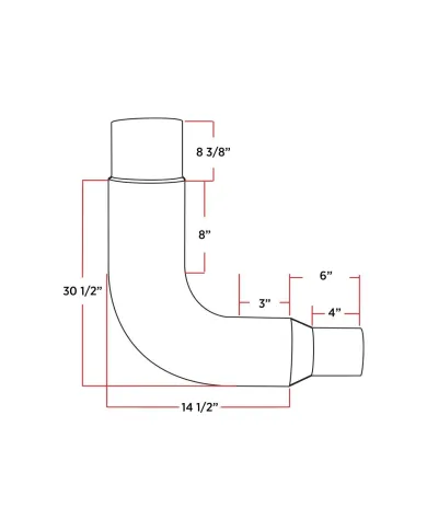 TXTEL-75 - Exhaust - Elbow - 7"-5" Reduced - 90°