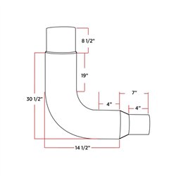 TXTEL-85 - Exhaust - Elbow - 8"-5" Reduced - 90°
