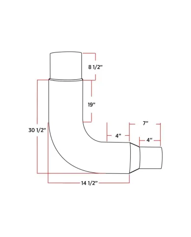 TXTEL-85 - Exhaust - Elbow - 8"-5" Reduced - 90°