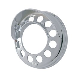 UP32133-Chrome Plastic Light Bezel With Up-Side Down Visor For UP LED Double Face Turn Signal Light