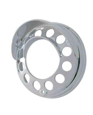 UP32133-Chrome Plastic Light Bezel With Up-Side Down Visor For UP LED Double Face Turn Signal Light