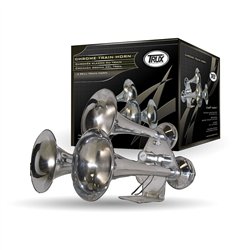 TXTHORN-1 - Train Horns - 3 Bell Chrome Train Horn (130-135 Decibels)