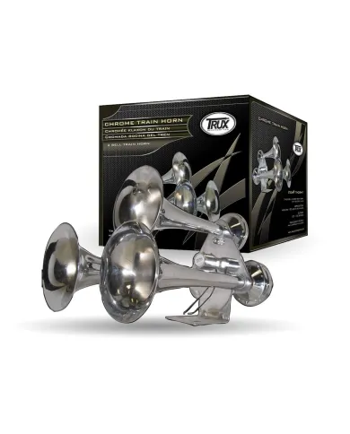 TXTHORN-1 - Train Horns - 3 Bell Chrome Train Horn (130-135 Decibels)